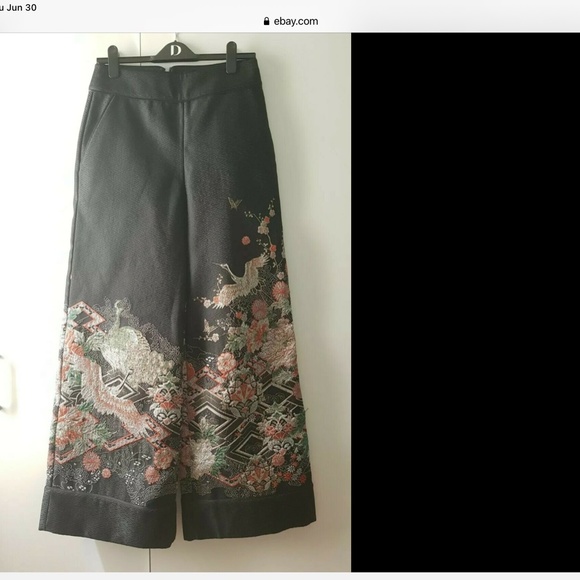 Camilla Midnight Moonchild Jacquard Trousers, size S, 16/55 edition Black Crane - Picture 2 of 12